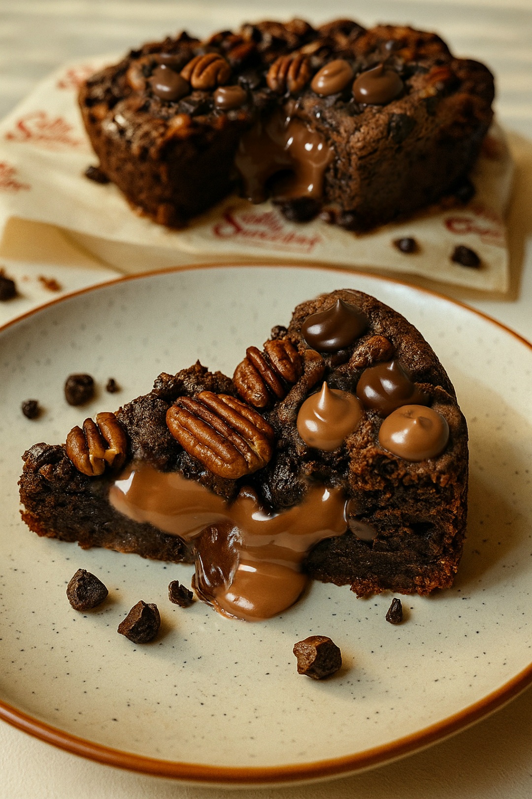 Chocolate Fudge Pecan Cookie Pie view 2